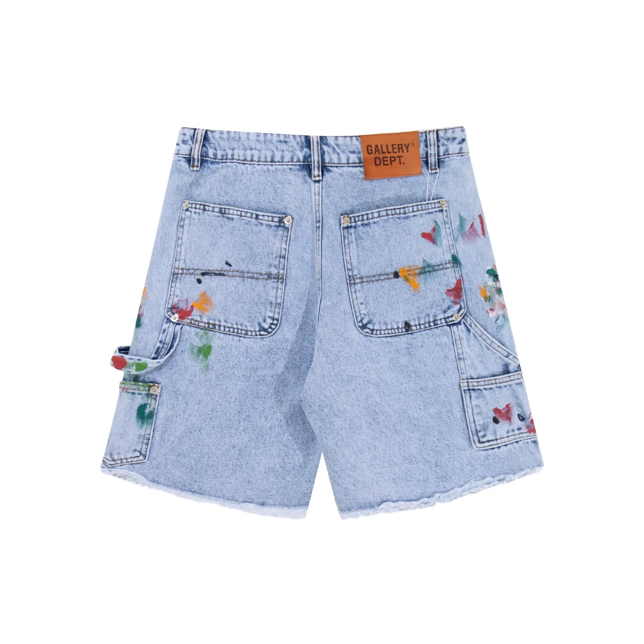 668#Gallery Dept New Splashed Ink Splashed Paint Logging Pants Spliced ​​Cargo Pants Washed Jeans Shorts Beautiful Trendy Five-Fifth Pants Versatile Casual Pants Blue Black Gray Khaki S~XL P250